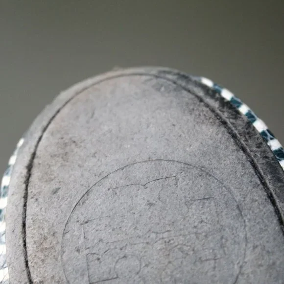 Tory Burch Caroline 2 Striped Ballet Flats Navy White Gold Shoes Size 7.5 H13069 - Picture 10 of 11